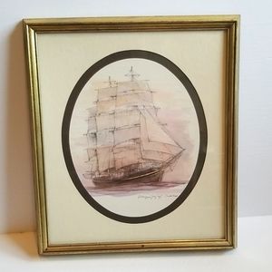 Framed print "Georg Stage", launched 1882, 13.5" x 15.75"